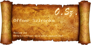 Offner Szironka névjegykártya